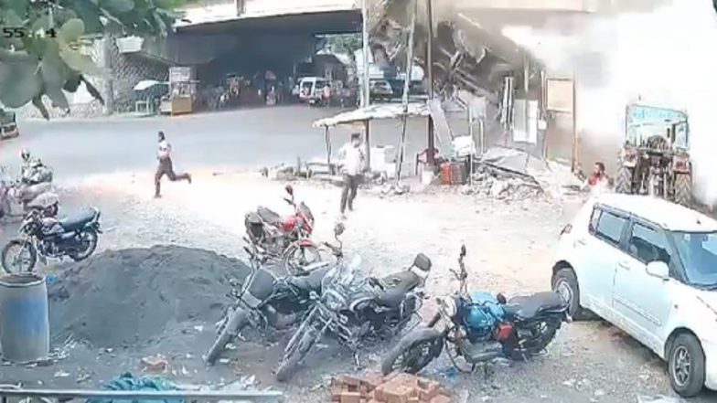 Driver Injured After Tanker Filled With Kerosene Falls From Bridge in Palghar's Manor
