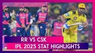 RR vs CSK IPL 2025 Stat Highlights: Nitish Rana,&nbsp;Wanindu Hasaranga Help Rajasthan Royals Register First Victory of Season