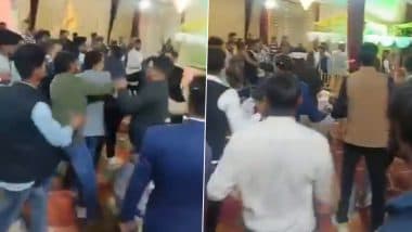 Raebareli Wedding Fight: Kicks and Punches Exchanged As Huge Brawl Breaks Out at Marriage Event After Argument Over DJ Song, Video Goes Viral