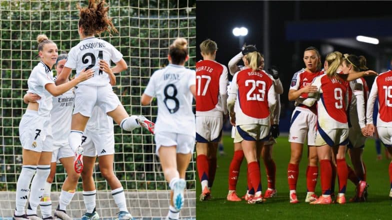 Real Madrid vs Arsenal, UEFA Women’s Champions League 2024–25 Live Streaming Online & Match Time in India: How To Watch UCL First Leg Quarterfinal Live Telecast on TV & Football Score Updates in IST? | ⚽ Reportr Door Real Madrid vs Arsenal, UEFA Women’s Champions League 2024–25 Live Streaming Online & Match Time in India: How To Watch UCL First Leg Quarterfinal Live Telecast on TV & Football Score Updates in IST? | ⚽ Reportr Door