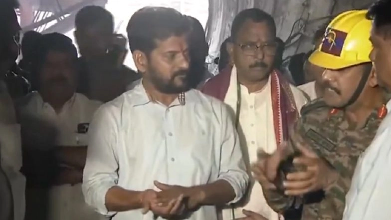 Revanth Reddy Visits SLBC Tunnel, Says No Conclusion on Fate of Missing Workers