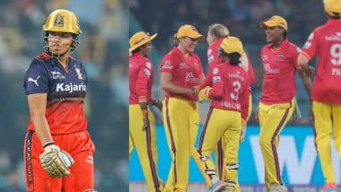 RCB out of WPL 2025 Playoffs Race After Defending Champions Lose to UP Warriorz by 12 Runs Despite Richa Ghosh, Sneh Rana's Efforts