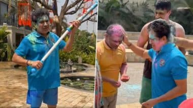 Holi 2025: Sachin Tendulkar, Yuvraj Singh, Ambati Rayudu and Other Members of India Legends Enjoy Festival of Colours Ahead of International Masters League T20 2025 Final (Watch Video)