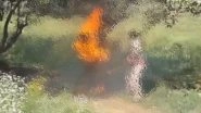 Saharanpur: Man Sets Himself Ablaze During Land Measurement Operation in Uttar Pradesh's Sultanpur Village, Admitted to Hospital in Critical Condition; Disturbing Video Surfaces