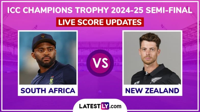 SA 167/4 in 28.4 Overs (Target: 363) | South Africa vs New Zealand Live Score Updates of ICC Champions Trophy 2025 Semi-Final: Mitchell Santner Dismisses Heinrich Klaasen, Matt Henry Suffers Injury