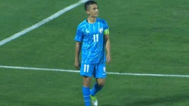 Sunil Chhetri Goal Video: Watch Star Indian Forward Score His 95th Goal in International Football As He Converted A Header During India vs Maldives International Friendly 2025 Match