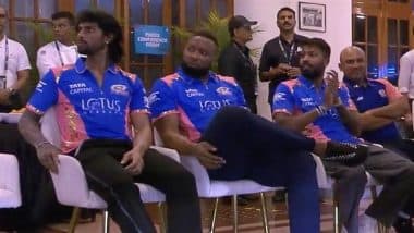 Hardik Pandya, Tilak Varma, Kieron Pollard and Other Members of Mumbai Indians Attend MI-W vs DC-W WPL 2025 Eliminator Ahead of IPL (Watch Video)