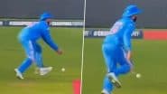 Varun Chakaravarthy Mistakenly Kicks the Ball Over Boundary Line On A Free Hit During IND vs NZ ICC Champions Trophy 2025 Match (Watch Video)