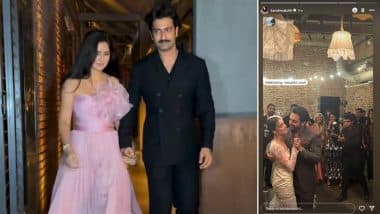 Vicky Kaushal and Katrina Kaif Make a Stunning Appearance at Karishma Kohli’s Wedding Bash (Watch Video)