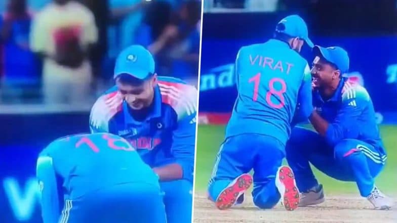 Virat Kohli Touches Axar Patel's Feet As He Dismisses Kane Williamson During IND vs NZ ICC Champions Trophy 2025 (Watch Video)