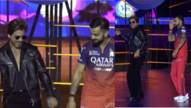 Virat Kohli and Shah Rukh Khan Dance to 'Jhoome Jo Pathaan' During IPL 2025 Opening Ceremony Ahead of KKR vs RCB Match (Watch Video)