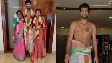 Washington Sundar Shares Picture In Traditional Tamil Attire From Family Event, Indian Cricketer Flaunts Tattoo of His Mother's Face On Chest (See Post)