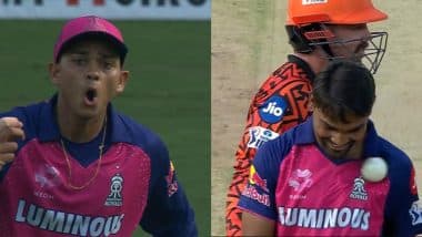 Yashasvi Jaiswal's Throw Accidentally Hits Sandeep Sharma on His Chest During SRH vs RR IPL 2025 Match (Watch Video)