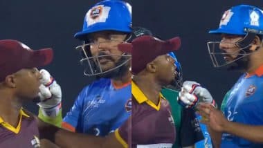 Yuvraj Singh, Tino Best Engage in Heated Argument During India Masters vs West Indies Masters IML T20 2025 Final, Video Goes Viral