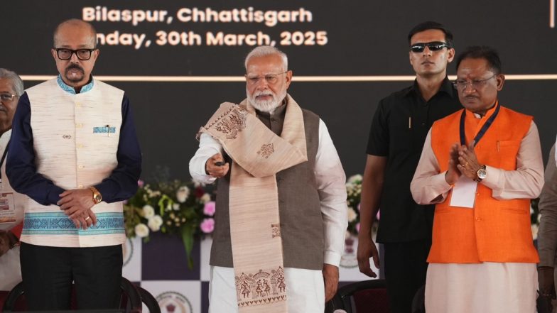 PM Narendra Modi Lays Foundation Stone and Inaugurates INR 33,700 Crore Projects in Chhattisgarh (Watch Video)