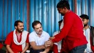 Rahul Gandhi Interacts With Porters at New Delhi Railway Station Thanks Them for Saving Lives During Stampede (See Pics and Videos)