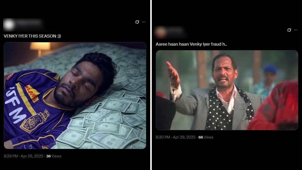 Venkatesh Iyer Funny Memes Go Viral After Kolkata Knight Riders Vice-Captain Falls Cheaply Again During DC vs KKR IPL 2025 Match