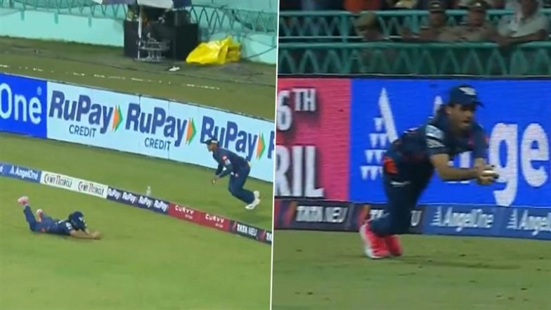 Ravi Bishnoi, Ayush Badoni Combine to Take Stunning Juggling Catch Near Boundary Line to Dismiss Prabhsimran Singh in LSG vs PBKS IPL 2025 Match (Watch Video)