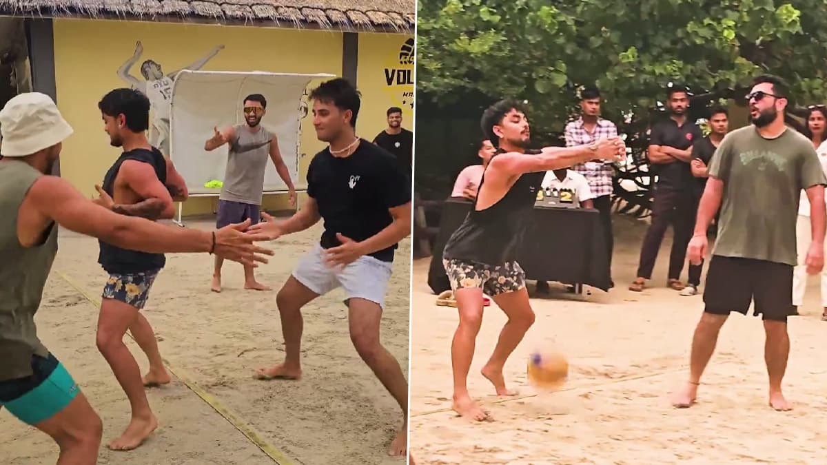 Ishan Kishan, Abhishek Sharma and Other Sunrisers Hyderabad Cricketers Spotted Enjoying Their Vacation Playing Volleyball in Maldives Amid IPL 2025 Season (Watch Video)