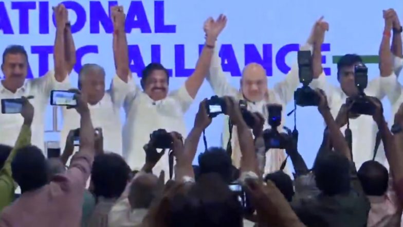 AIADMK, BJP Revive Ties for Tamil Nadu Assembly Elections 2026, Says Union Home Minister Amit Shah (Watch Video)