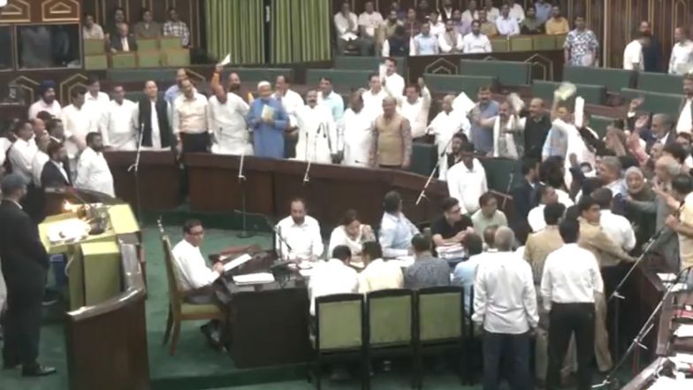 Chaos in Jammu and Kashmir Assembly Over Waqf Amendment Act; NC MLAs Tear Bill Copies