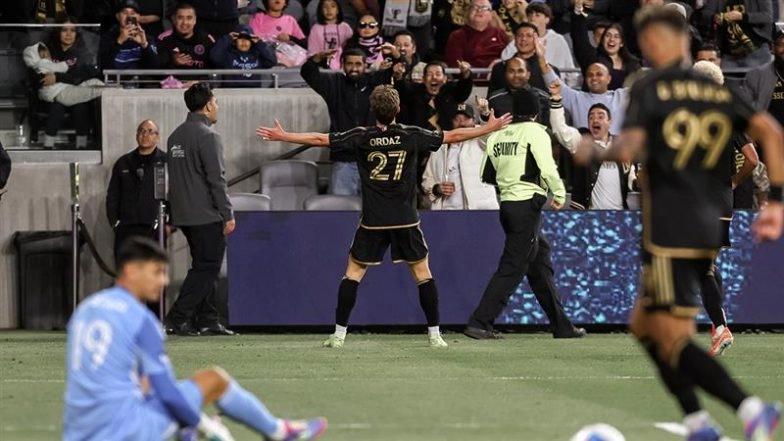 Los Angeles FC 1–0 Inter Miami, CONCACAF Champions Cup 2024-25: Nathan Ordaz's Lone Goal Helps LAFC Prevail Over the Herons in Quarter-Final First Leg