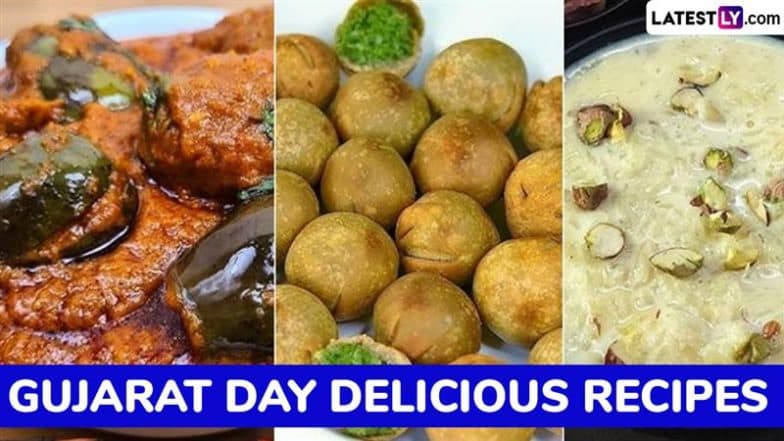 Gujarat Day 2025 Delicious Recipes: Bharela Ringan Bateta, Lilva Kachori, Doodhpak and Other Mouth-Watering Gujarati Food Items for Your Taste Buds (Watch Videos)