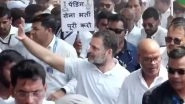 Rahul Gandhi Bihar Visit: Lok Sabha LoP Joins Kanhaiya Kumar-Led NSUI&rsquo;s &lsquo;Palayan Roko Naukri Do&rsquo; Rally in Begusarai (Watch Video)
