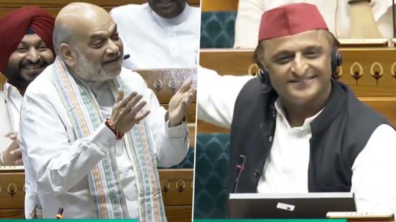 Amit Shah and Akhilesh Yadav’s Lighter Exchange in Lok Sabha Over BJP Party President