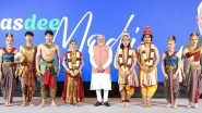 PM Modi in Thailand: Prime Minister Narendra Modi Watches Thai Ramayan &lsquo;Ramakien&rsquo;, Garba Performance in Bangkok; Indian Community Greets Him With &lsquo;Modi Modi&rsquo; and &lsquo;Vande Mataram&rsquo; Chant (See Pics)