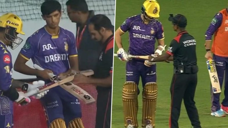 Three Kolkata Knight Riders Players’ Bats Fail Gauge Test in Punjab Kings Clash 