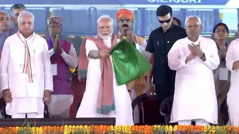 PM Narendra Modi Flags Off 4 Trains, Including Amrit Bharat Express, Namo Bharat Rapid Rail, Launches Projects Worth INR 13,500 Crore for Bihar (Watch Video)