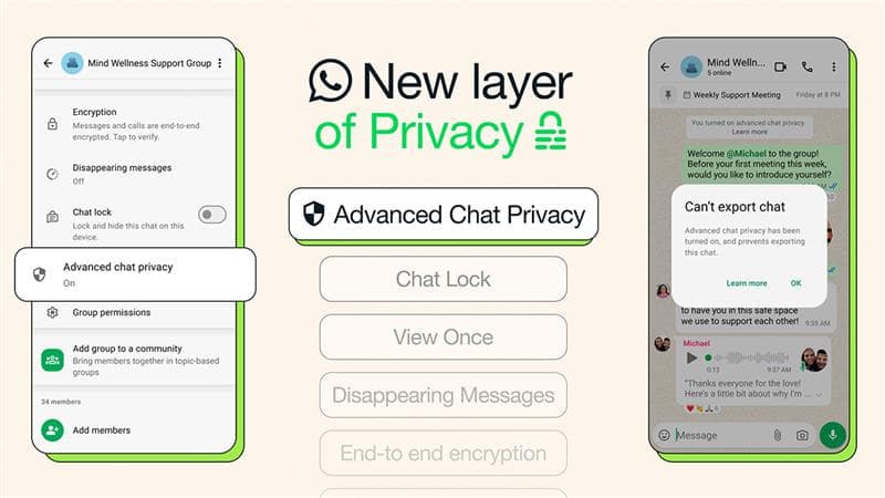 WhatsApp New Feature Update: Meta-Owned Platform Introduces ‘Advanced Chat Privacy’ To Block Others From Exporting Chats, Auto-Downloading Media and More; Check Details