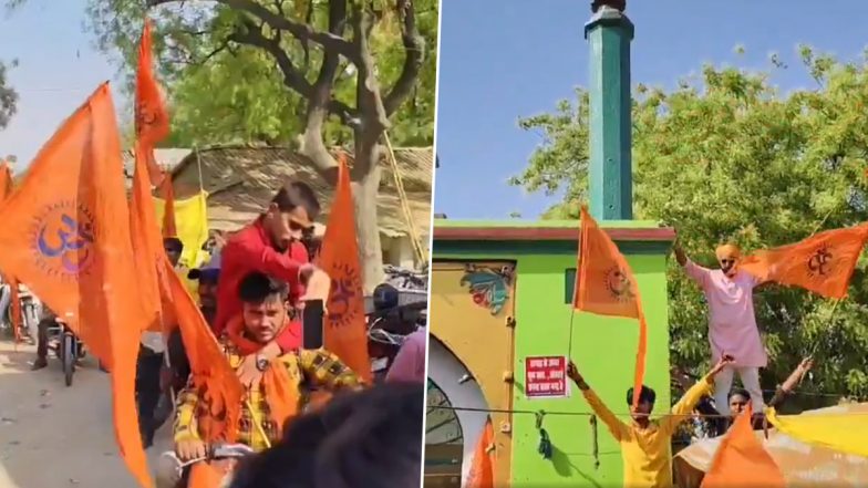Men Carrying Saffron Flags Climb Gate of Dargah in Prayagraj, Raise Slogans: UP Police