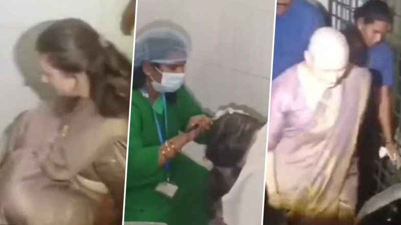 Pawan Kalyan’s Wife Anna Konidela Performs Head-Tonsuring at Tirumala Temple After Couple's Son Mark Shankar Escapes Unhurt in Singapore School Fire (Watch Videos)