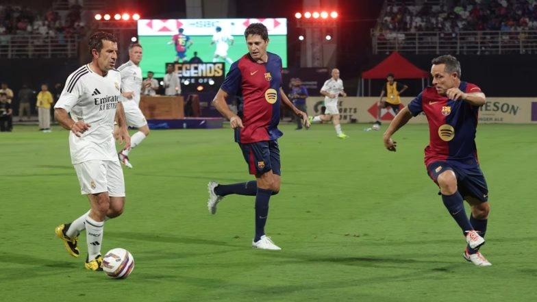 El Clasico: Real Madrid Defeat FC Barcelona 2–0 in Historic ‘Legends Faceoff’ in India; Fernando Morientes and David Barral on Scoresheet for Los Blancos