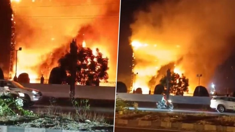 Hotel Grand Sarovar Fire: Blaze Erupts at Hotel in Maharashtra's Chhatrapati Sambhaji Nagar, Videos Show Raging Flames