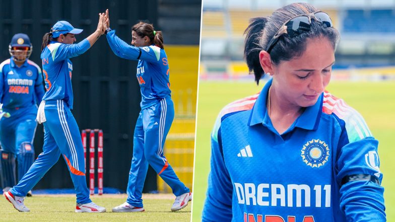 IND-W vs SL-W Women’s Tri-Nation Series 2025 1st ODI Innings Update: Sneh Rana Leads Stellar Bowling Effort As India Women Bowl Out Sri Lanka Women for 147