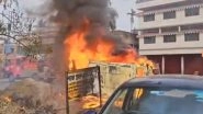 Murshidabad Violence: Police Vehicles Torched, Stones Hurled During Protest Over Waqf Amendment Act (Watch Videos)