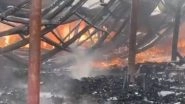 Rajasthan Fire: Massive Blaze Erupts at Furniture Showroom on Jaipur-Ajmer Highway, No Casualties Reported; Video Shows Extent of Damage
