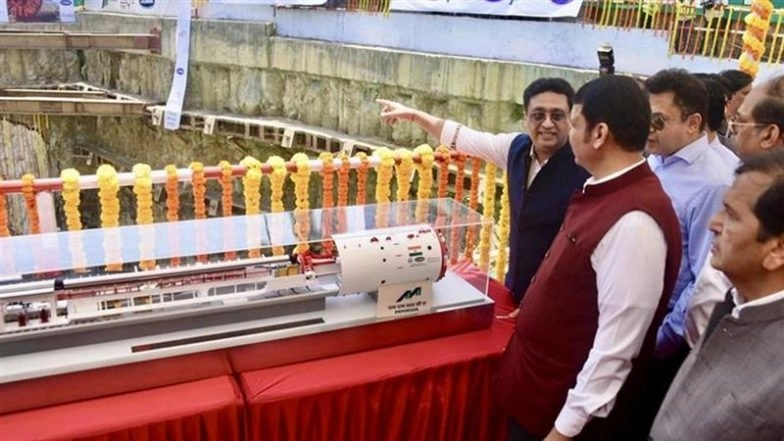 Mumbai Metro Line 7A Underground Tunnel Breakthrough Successfully Completed; Maharashtra CM Devendra Fadnavis Reviews Project (Watch Video)