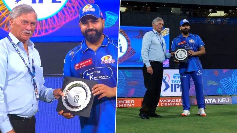 Rohit Sharma Receives Special 슬롯사이트IPL 18슬롯사이트 Memento From BCCI President Roger Binny Ahead of MI vs SRH IPL 2025 Match (Watch Video)