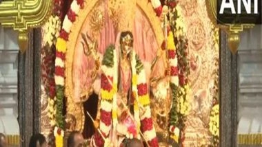 India News | Morning Aarti Held at Shri Aadya Katyayani Shaktipith in Chhatarpur on Fourth Day of Chaitra Navratri