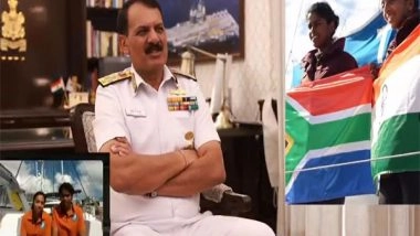 India News | INSV Tarini Crew Interacts with Navy Chief After Completing Fourth Leg of Navika Sagar Parikrama II