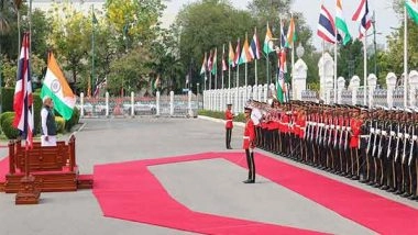 World News | PM Modi Welcomed with Ceremonial Guard of Honour in Thailand