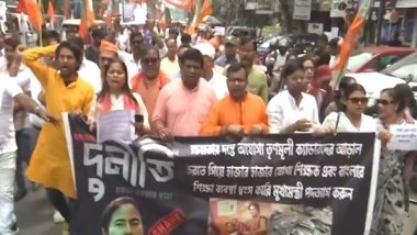 India News | Kolkata: BJP Holds Protest Rally Against Mamata Banerjee-led TMC over Recruitment of over 25,000 Staff in WB Schools