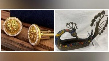 World News | PM Modi Gifts Brass Dokra Peacock Themed Boat to Thai PM, Silver-gold Cufflinks to Spouse of Thai PM