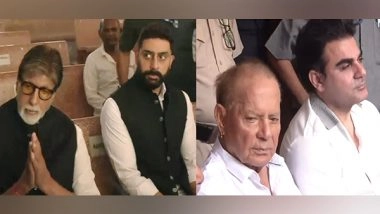 Entertainment News | Amitabh, Abhishek Bachchan, Salim Khan, Other Celebrities Bid Farewell to Manoj Kumar