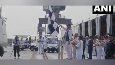 India News | Rajnath Singh Flags off INS Sunayna as Indian Ocean Ship SAGAR from Karwar
