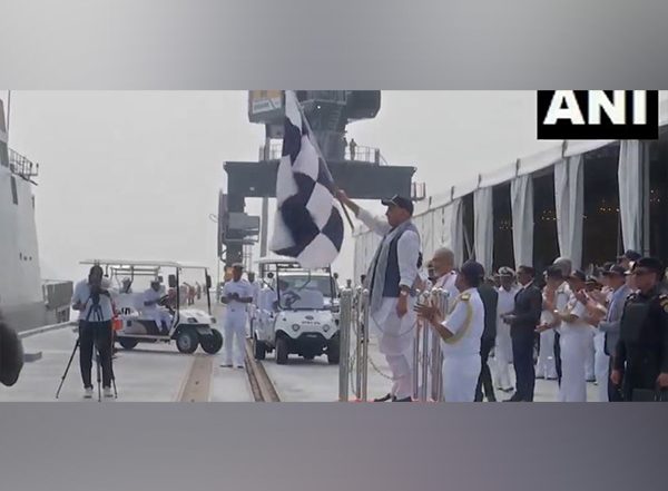 India News | Rajnath Singh Flags off INS Sunayna as Indian Ocean Ship SAGAR from Karwar